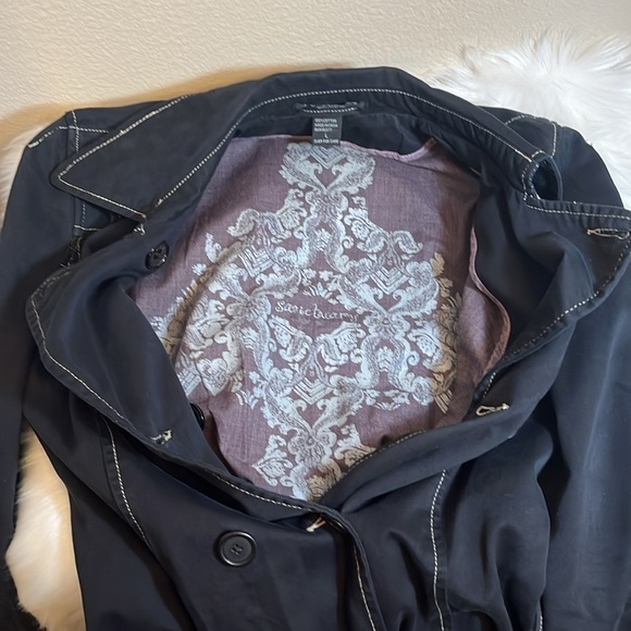 Sanctuary Black Cotton Trench Coat - Picture 11 of 12